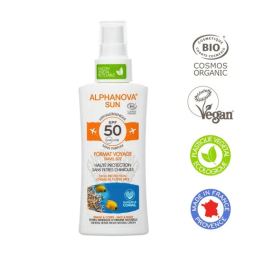 Alphanova sun Crème solaire hypoallergénique format voyage SPF50 - 90g