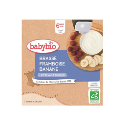 BabyBio Brassé Framboise & Banane BIO - 4x85g
