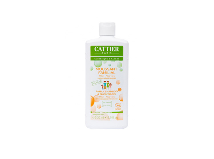 Cattier moussant familial sans sulfates corps & cheveux BIO - 500ml