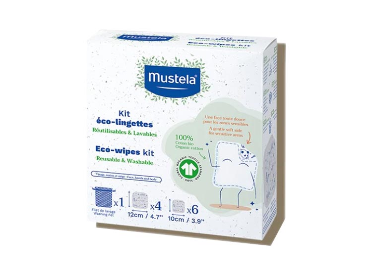 Mustela éco-lingettes 100% coton BIO - 6 lingettes