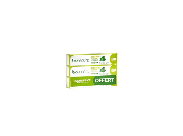 Bio Secure dentifrice au fluor BIO - 3x75ml