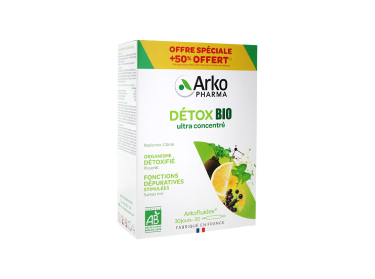 Arkopharma Arkofluides Détox BIO - 20 ampoules + 10 ampoules OFFERTES