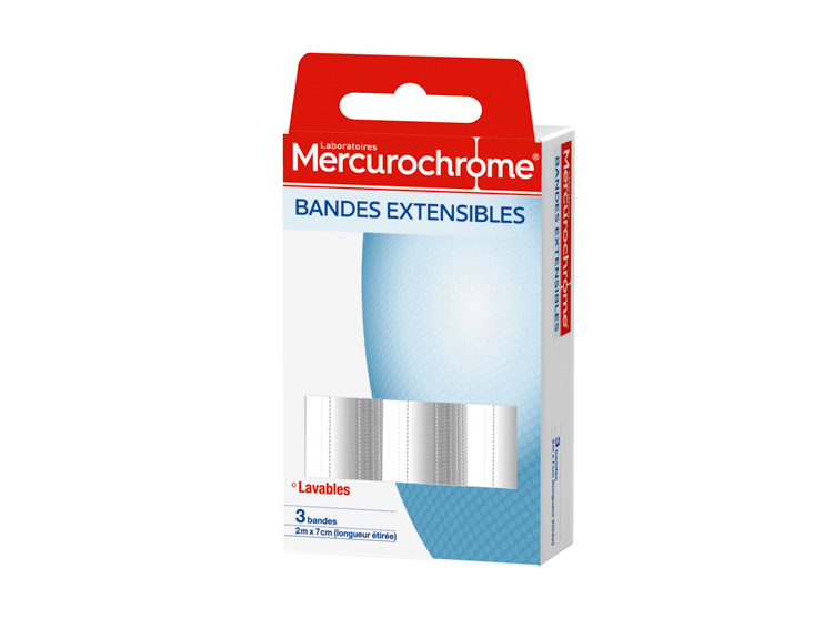 Mercurochrome bandes extensibles - 3 bandes