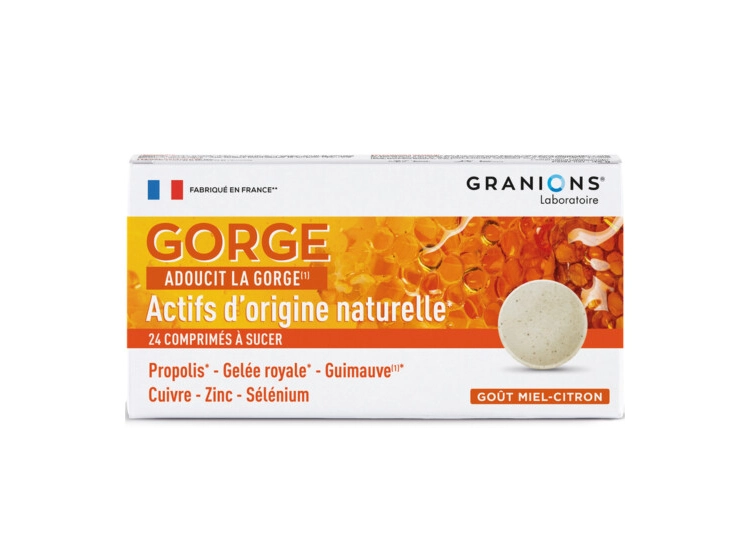 Granions Gorge Miel et citron - 24 pastilles