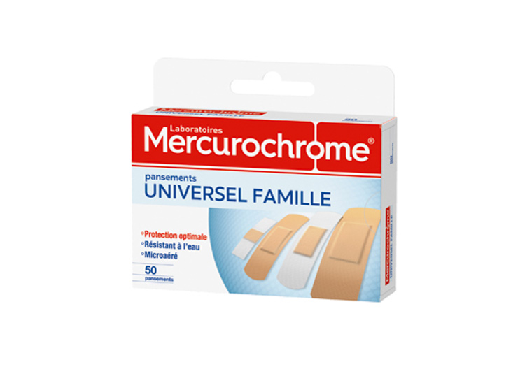 Mercurochrome Pansements universel famille - 50 pansements