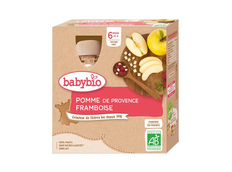 Babybio  Gourdes Pomme Framboise BIO - 4x90 g