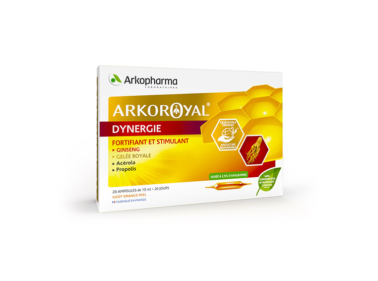 Arkoroyal Dynergie fortifiant et stimulant - 20 ampoules