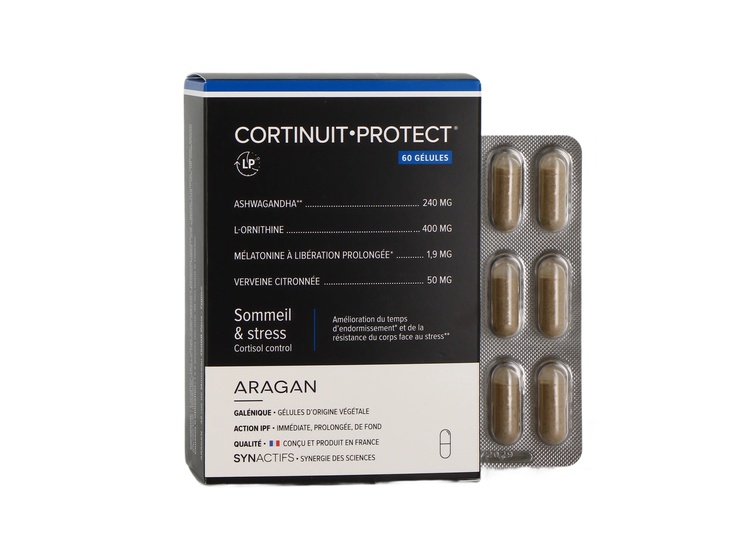 Synactifs Cortinuit Protect Complément alimentaire mélatonine LP et ashwagandha - 60 gélules