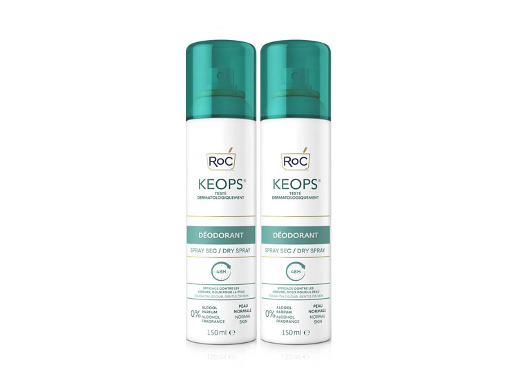 RoC Keops Déodorant Spray Sec 24h - 2x150ml