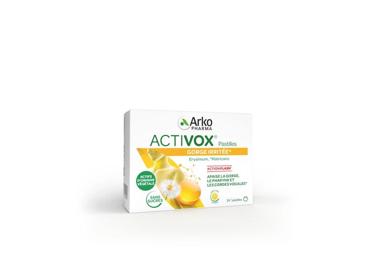 Arkopharma Activox Pastilles adoucissantes gorge sans sucres - 24 pastilles