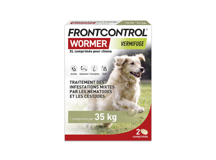 FrontControl Wormer Vermifuge pour Grands Chiens - 2 comprimés