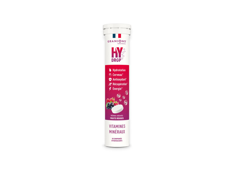 HYDROP Pastilles Hydratation Fruits Rouges - 20 comprimés effervescents