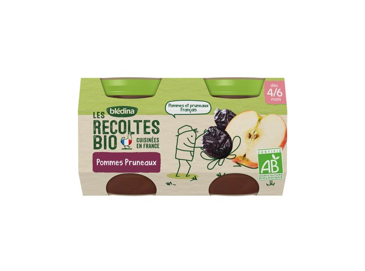 Blédina Les Récoltes Bio Petit Pot Pommes et Pruneaux - 2x130g