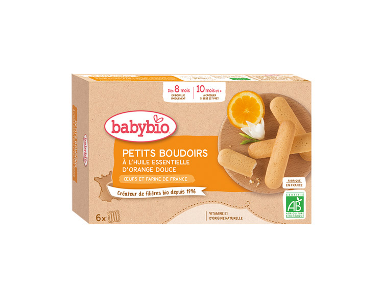Babybio Petits boudoirs à l'huile essentielle d'orange douce BIO - 24 boudoirs