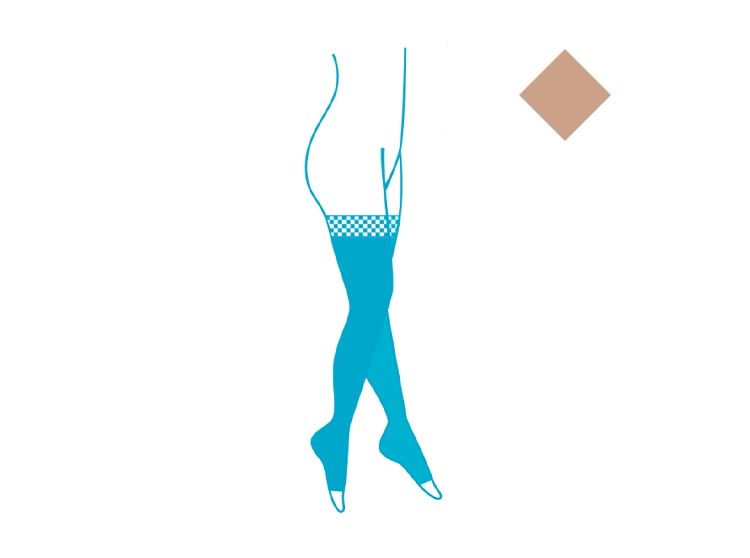 Varisma Douceur Bas Autofix de compression pieds ouverts Classe 2 Poudré - Taille 2 normal