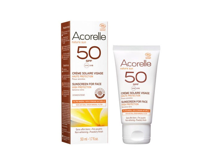 Acorelle Crème solaire visage SPF50 BIO - 50ml
