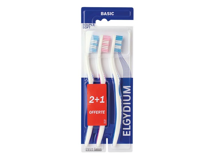 Elgydium Brosses à Dents 2+1 Basic Souple
