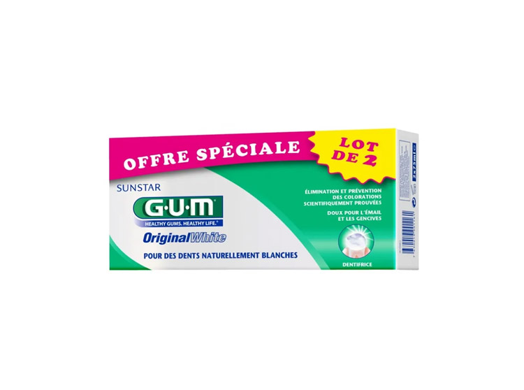 GUM Original White dentifrice - 2x75ml