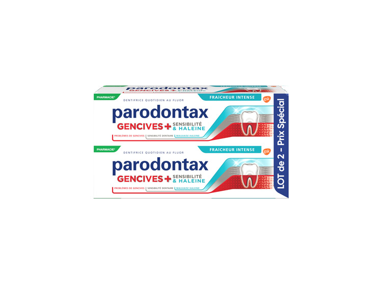 PARODONTAX Gencives + Sensibilité & Haleine Fraîcheur Intense bitube - 2 x 75ml
