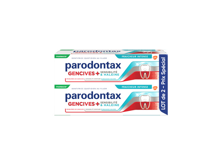PARODONTAX Gencives + Sensibilité & Haleine Fraîcheur Intense bitube - 2 x 75ml