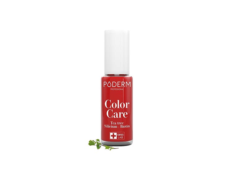 Poderm Color Care Vernis à ongles Teinte Rouge Puissant - 8ml