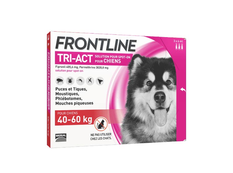 Frontline Tri-Act Chien 40/60 kg/ XL - 3 pipettes