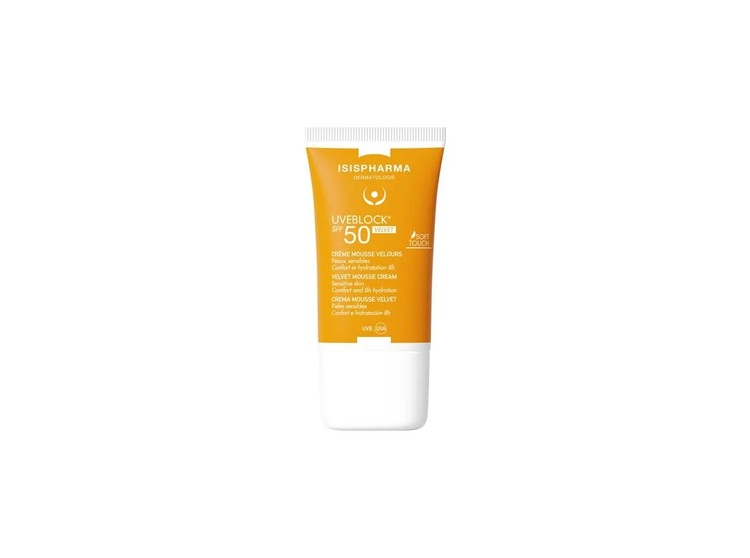 Isispharma Uveblock Velvet Crème mousse solaire visage SPF50 - 40ml