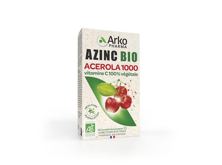 Arkopharma Azinc Acérola 1000 BIO - 30 comprimés à croquer