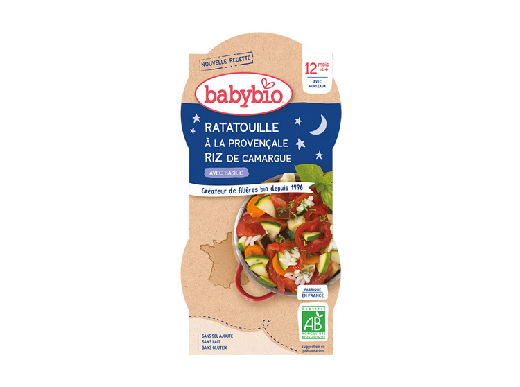 Babybio Ratatouille à la provençale & riz de Camargue BIO - 2x200g