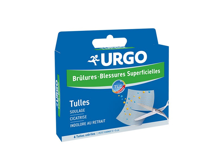 URGO Brûlures et blessures superficielles - 6 tulles stériles