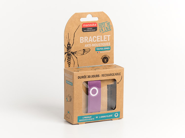 Manouka Bracelet anti-moustiques Mauve