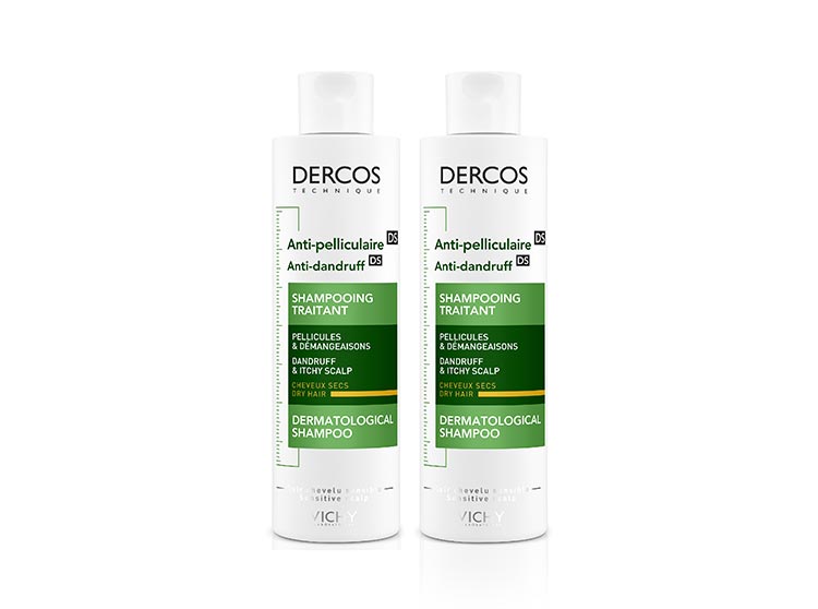 Vichy Dercos Shampooing traitant anti-pelliculaire cheveux secs - 2x200ml