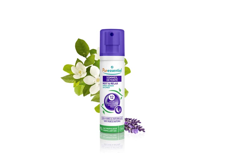 Puressentiel Spray Aérien Sommeil Détente aux 12 Huiles Essentielles - 75 ml