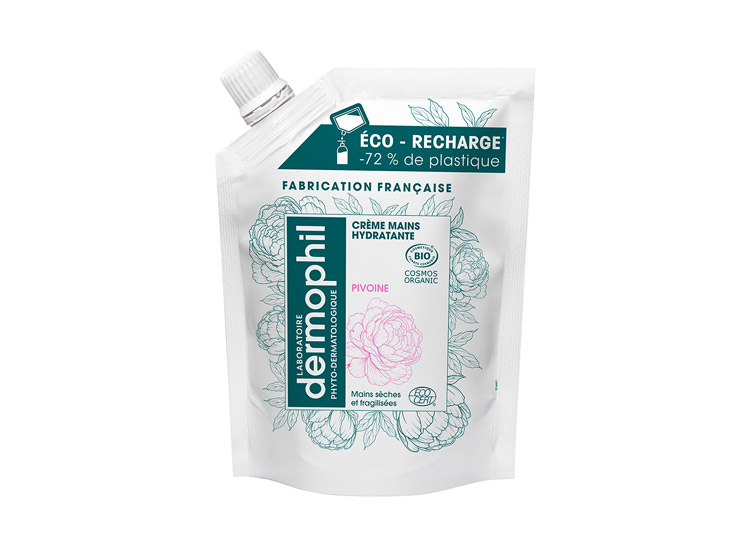Dermophil Crème mains BIO Pivoine Eco-recharge - 200ml