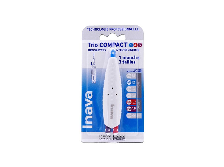 Trio Compact brossettes interdentaires 0.8/1.5/1.8mm - 3 brossettes