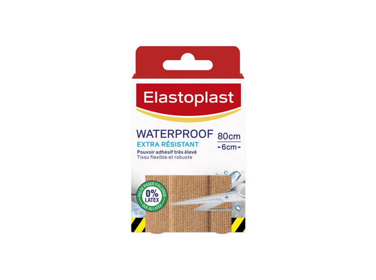 Elastoplast Pansements waterproof Extra résistant - 8 bandes à découper 10x6cm