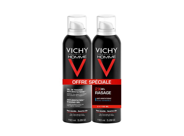 Vichy Homme Gel de Rasage Anti-irritation - 2 x 150 ml