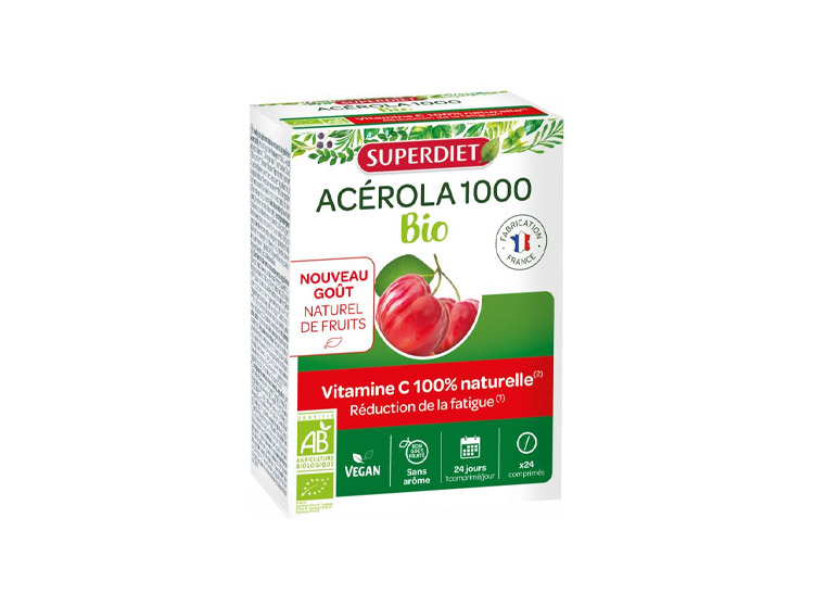 Superdiet Acérola 1000 BIO - 24 comprimés à croquer