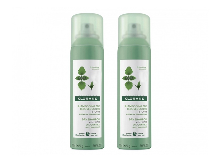 Klorane shampooing sec à l'ortie cheveux gras - 2x150ml