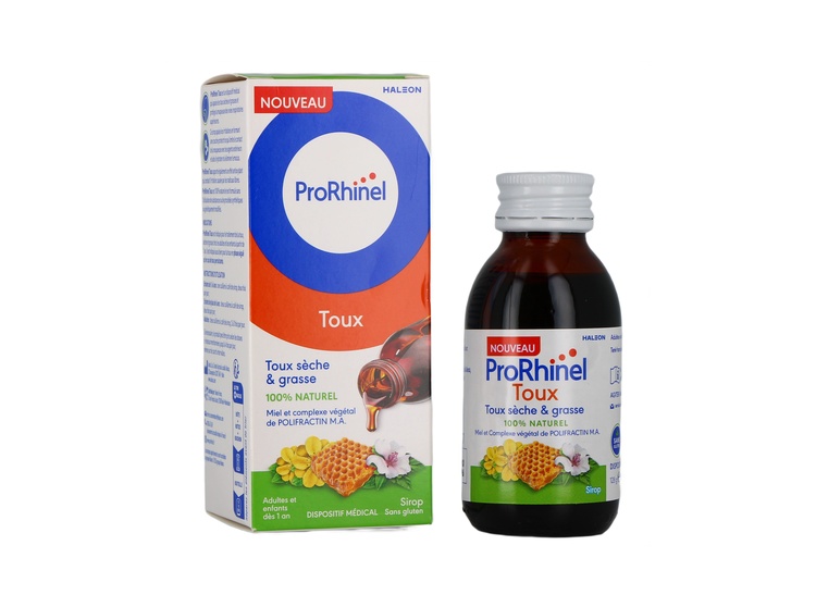 ProRhinel Sirop toux sèche et grasse au miel dès 1 an - 95ml