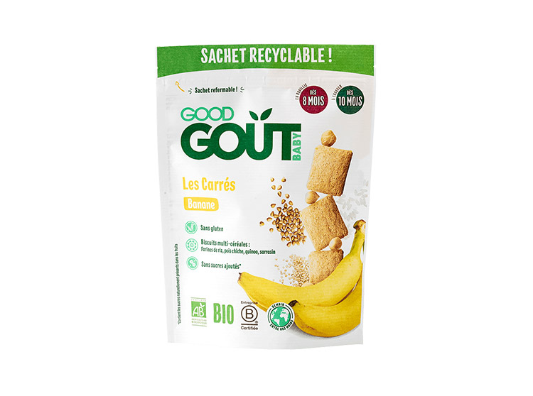 Good Goût Biscuits aux céréales BIO Les carrés Banane - 50 g