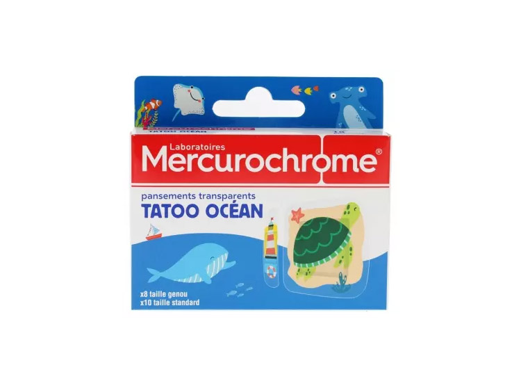 Pansements transparents Tatoo Océan - 18 pansements