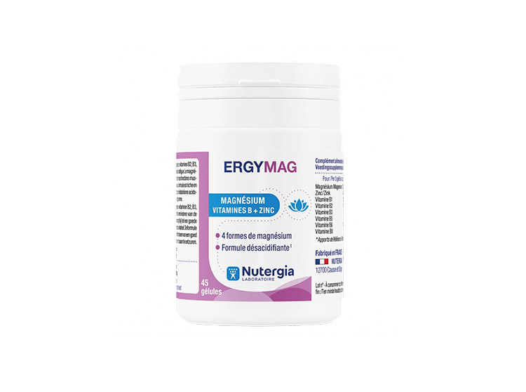 Nutergia Ergymag Magnésium, Vitamines B + Zinc - 45 gélules