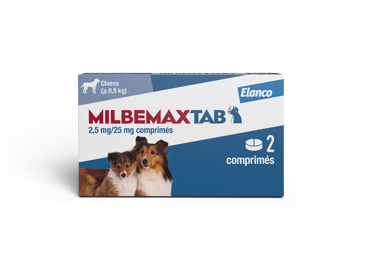 MilbemaxTab Petits chiens et chiots de 0,5 à 10kg - 2 comprimés