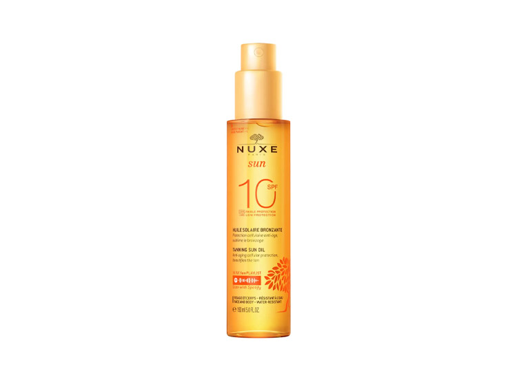 Nuxe Sun Huile Solaire Bronzante Faible Protection SPF10 Visage et Corps - 150ml