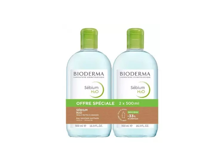 Sébium H2O Eau Micellaire Nettoyante Purifiante - 2x500ml