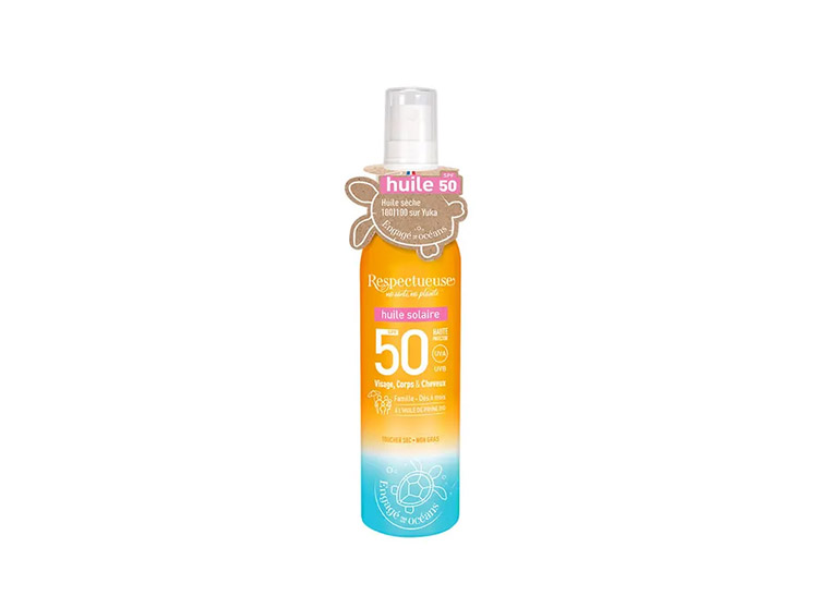 Huile Solaire SPF50 Visage, Corps et Cheveux - 100ml