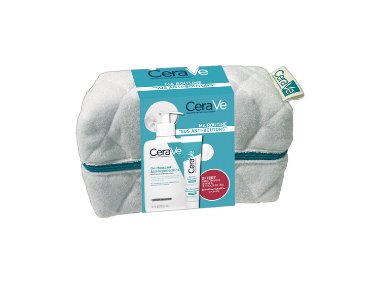 Coffret Routine  SOS Anti-Boutons - Gel Moussant + Soin Concentré Anti-Imperfections + Trousse OFFERTE