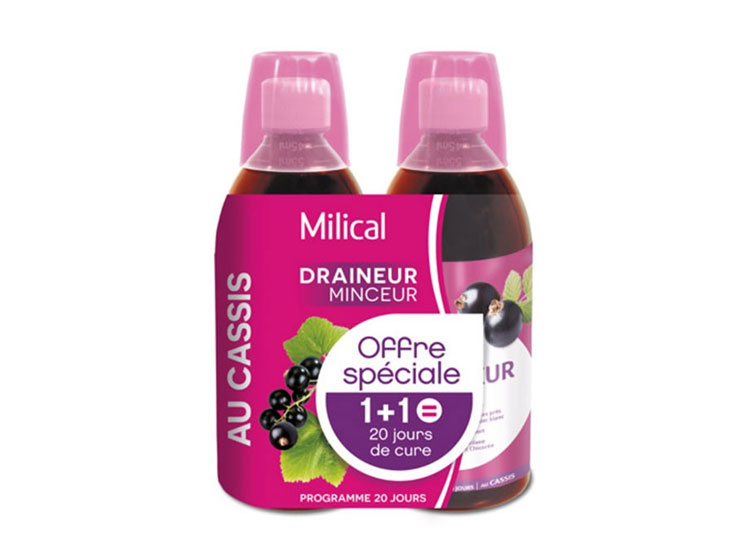Milical Draineur Ultra Cassis - 2x500ml