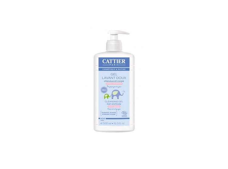 Cattier gel lavant doux cheveux et corps bio - 500ml
